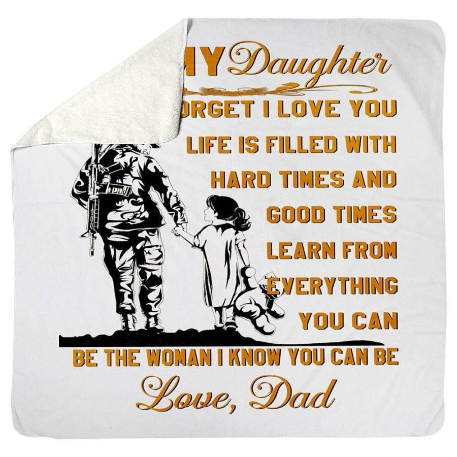 Veteran Dad Gift For Daughter Fleece Blanket Christmas Gift Ideas