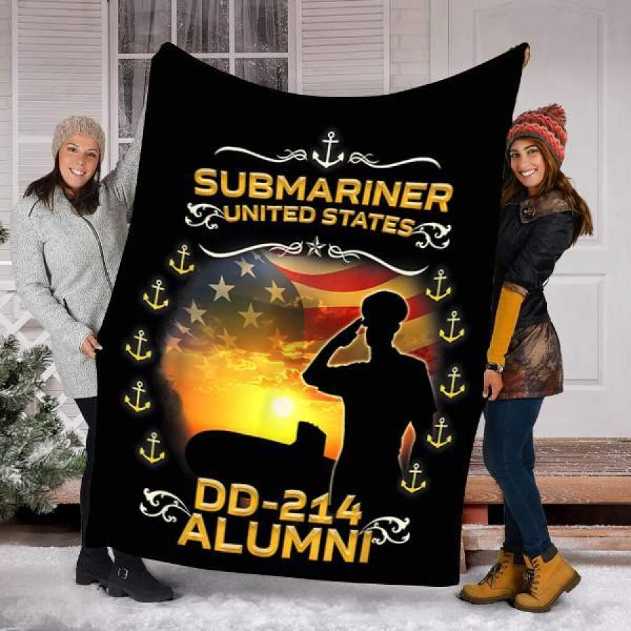 Customs Blanket Submarine DD-214 Veteran Military American Flag Blanket – Fleece Blanket