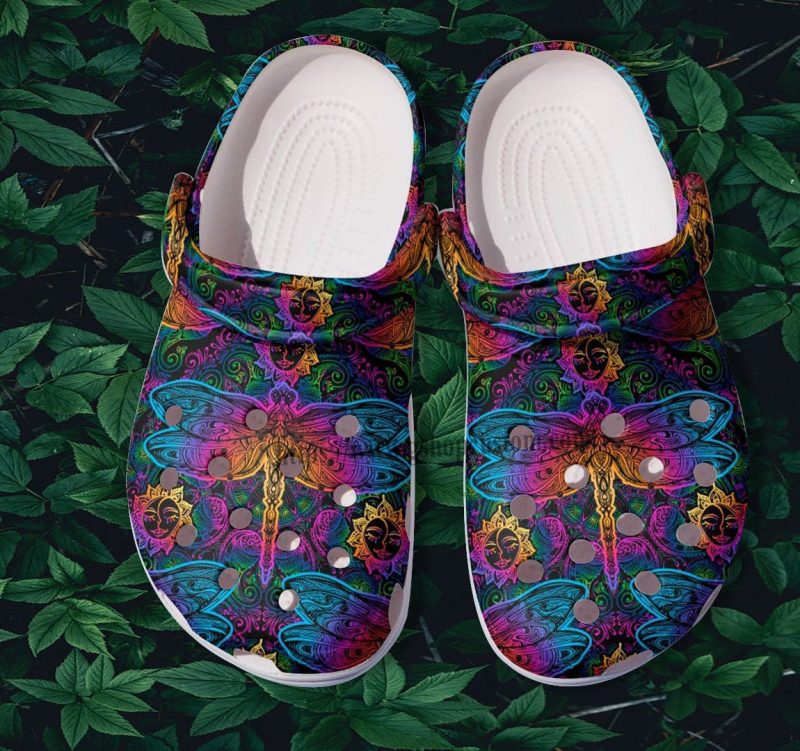 Gift Step Daughter Shoes Dragonfly Hippie Boho – Dragonfly Rainbow Vintage Clogs Gift Women Birthday Day