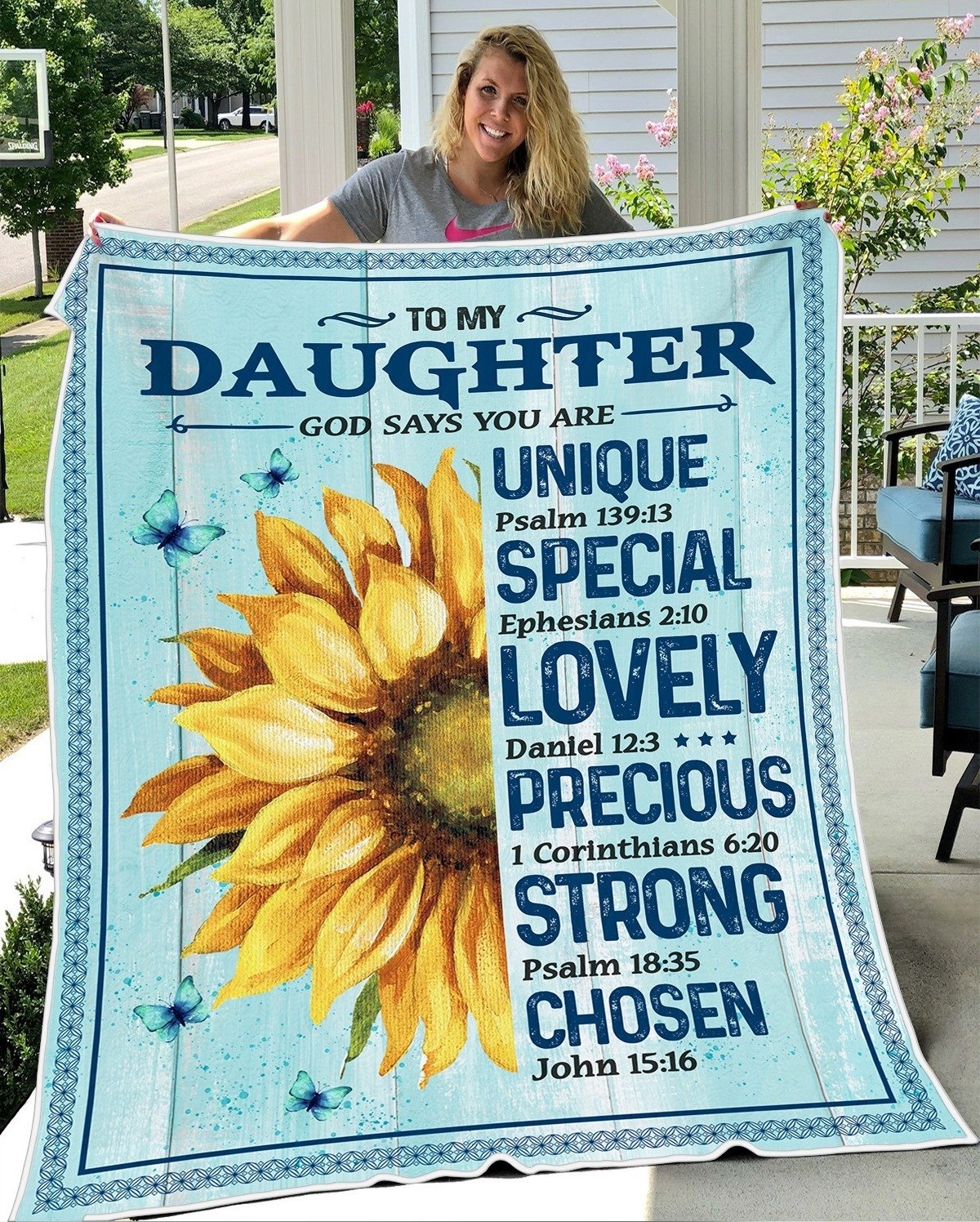 To My Daughter God Says You Are Unique Blanket Gift For Daughter Birthday Gift For Daughter Family Gift From Mom To Daughter Home Decor Bedding Couch Sofa Soft And Comfy Cozy