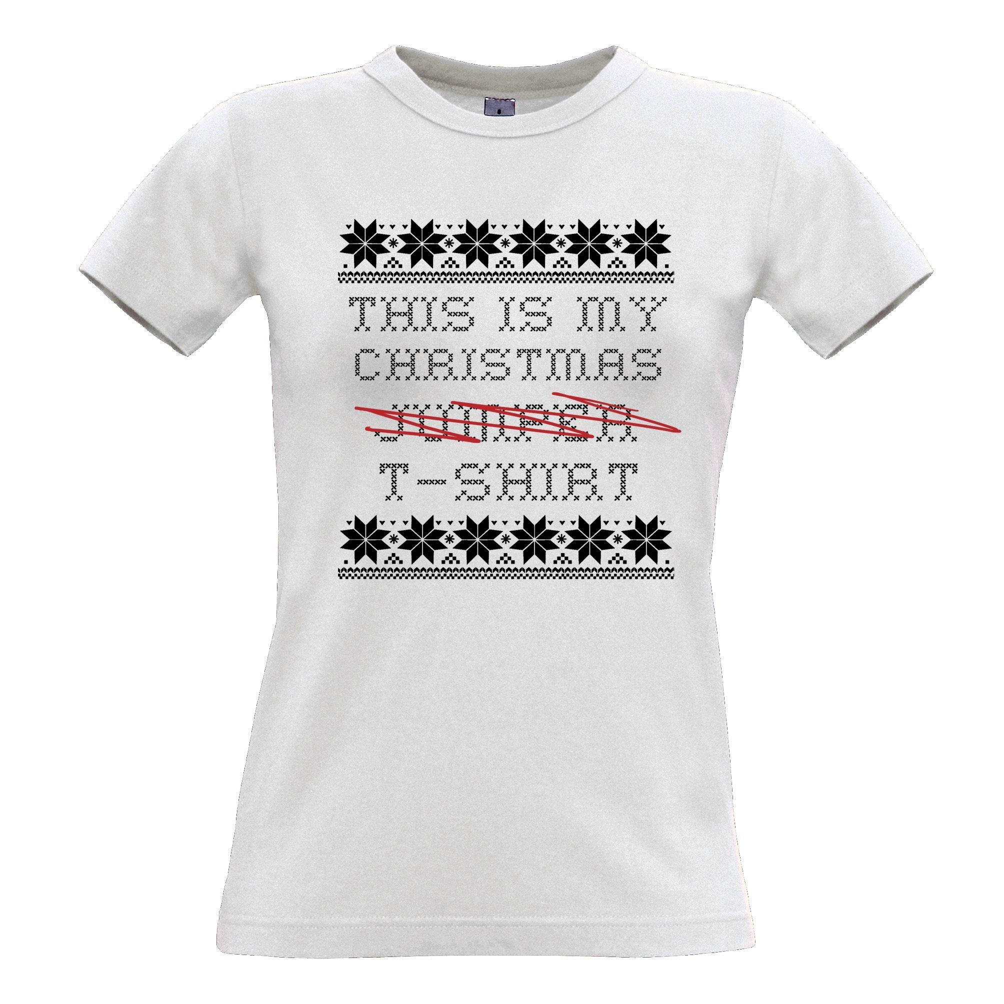 This Is My Christmas Womens T Shirt Xmas Ugly Sweater Pattern