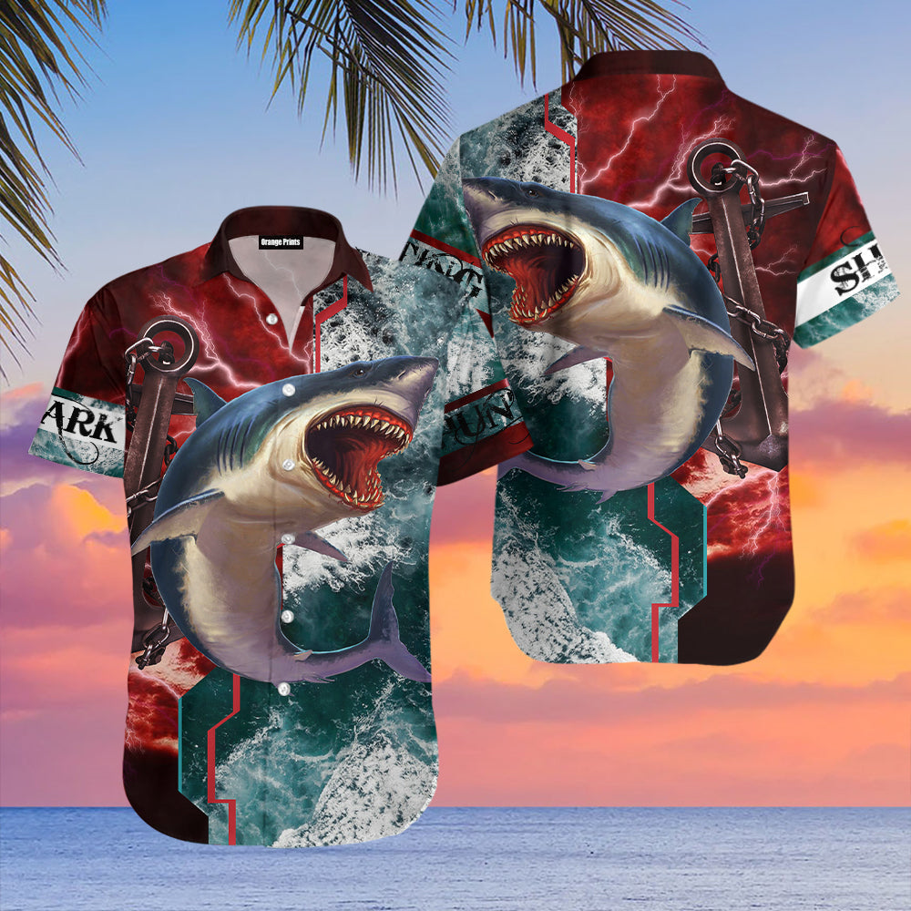 Shark Hunting Hawaiian Shirt For Men & Women | Wt5400