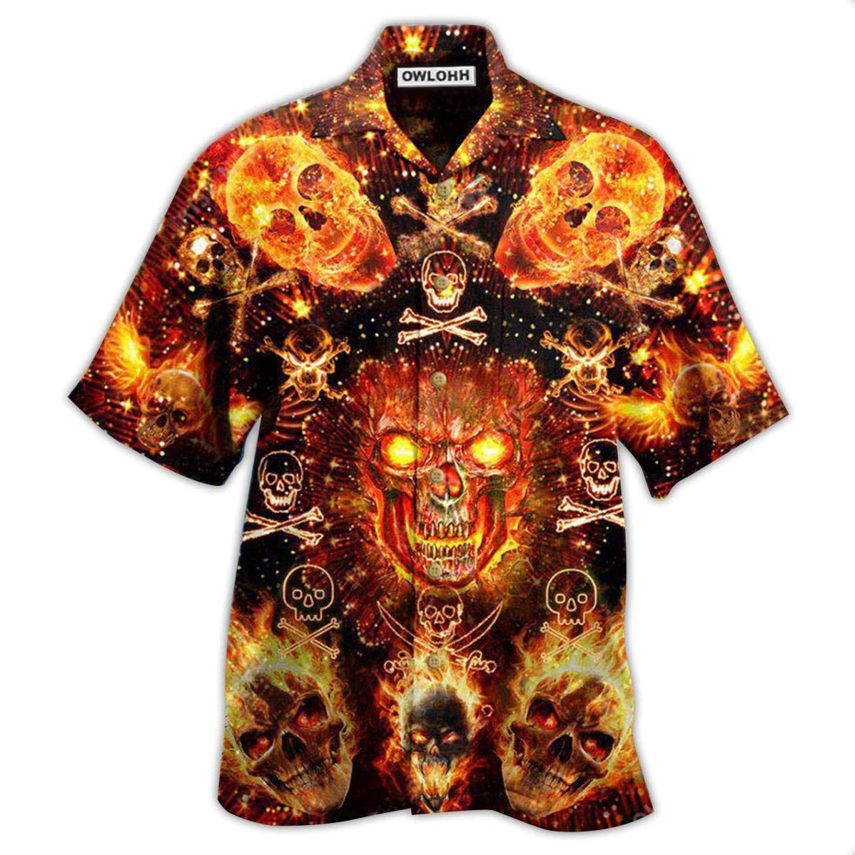 Skull Flaming Hawaii Shirt Ha39866