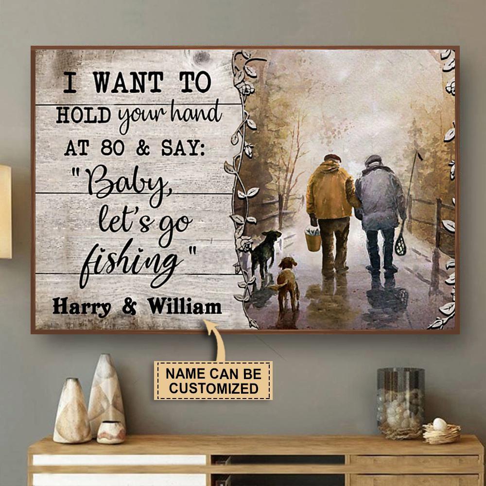 Aeticon Gifts Personalized Fishing I Want To Hold Canvas Mom Dad Gift Home Decor