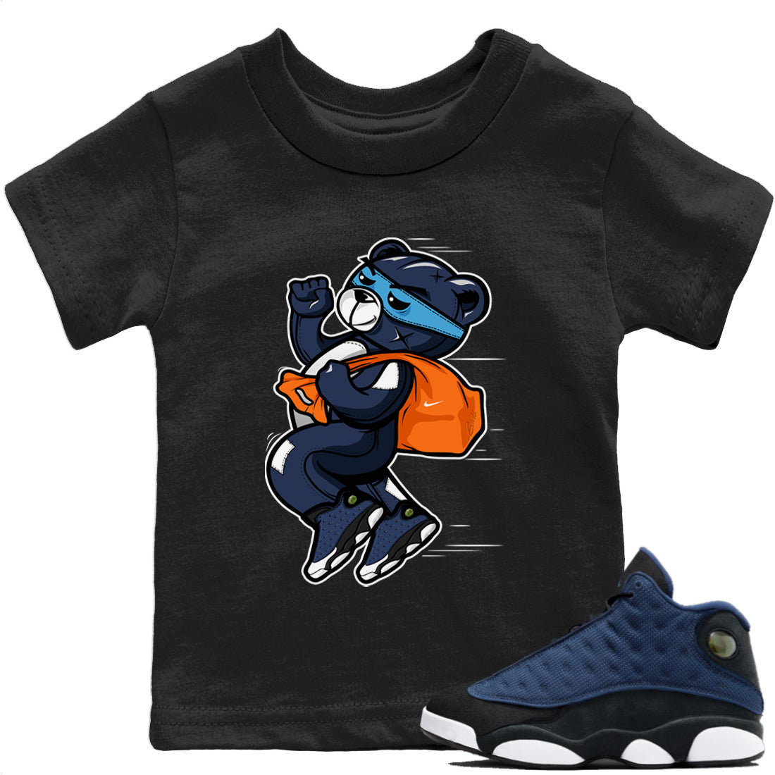 Thief Bear T-Shirt – Air Jordan 13 Brave Blue Baby & Youth