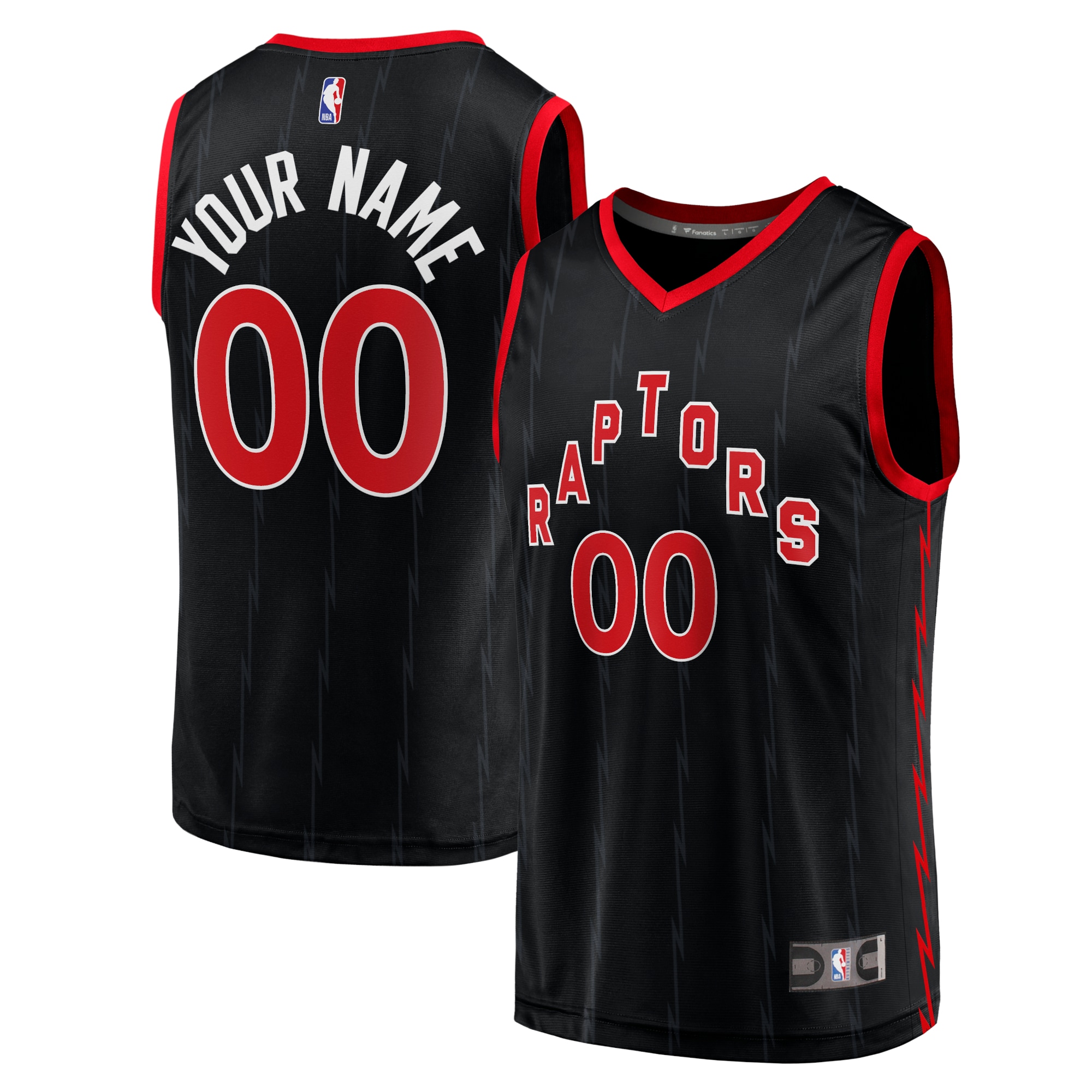 Toronto Raptors Fast Break Custom Jersey Black – Statement Edition