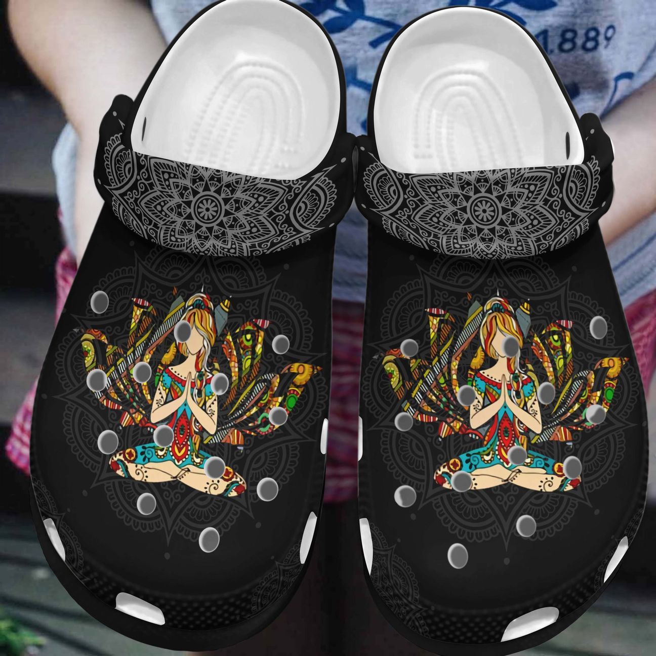 Yoga Personalized Clog, Custom Name, Text, Color, Number Fashion Style For Women, Men, Kid, Print 3D Mandala Yoga