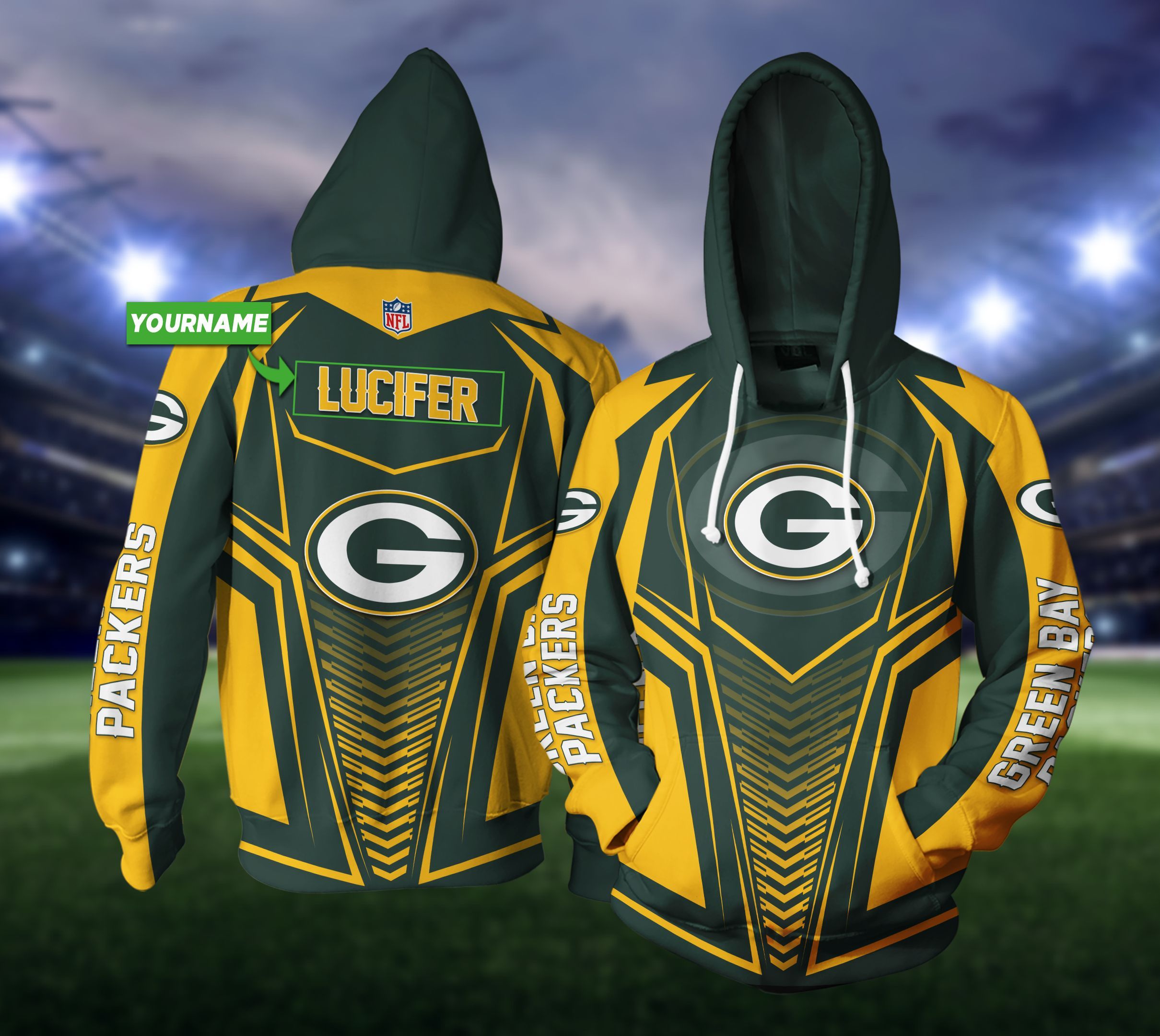 Personalized NNA 0710T7 3D Hoodie Green Bay Packers