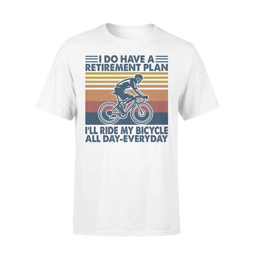 I Do Have A Retrirement Plan I’ll Ride My Bicycle All Day Everyday Vintage Retro T-shirt