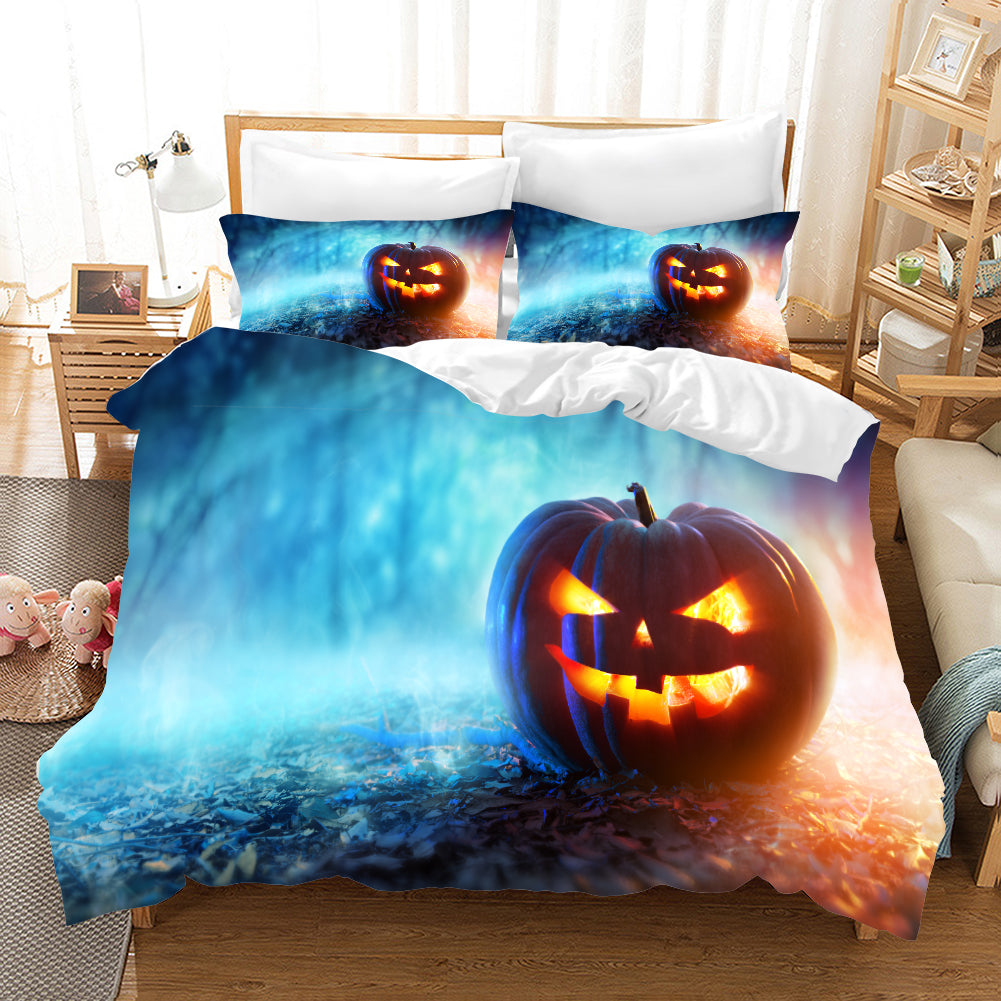 3D Halloween Easterpumpkin Quilt Cover Set Bedding Set Pillowcases  202