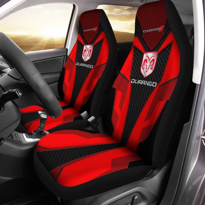 Dodge Durango VTH Car Seat Cover (Set of 2) Ver 1 (Red)