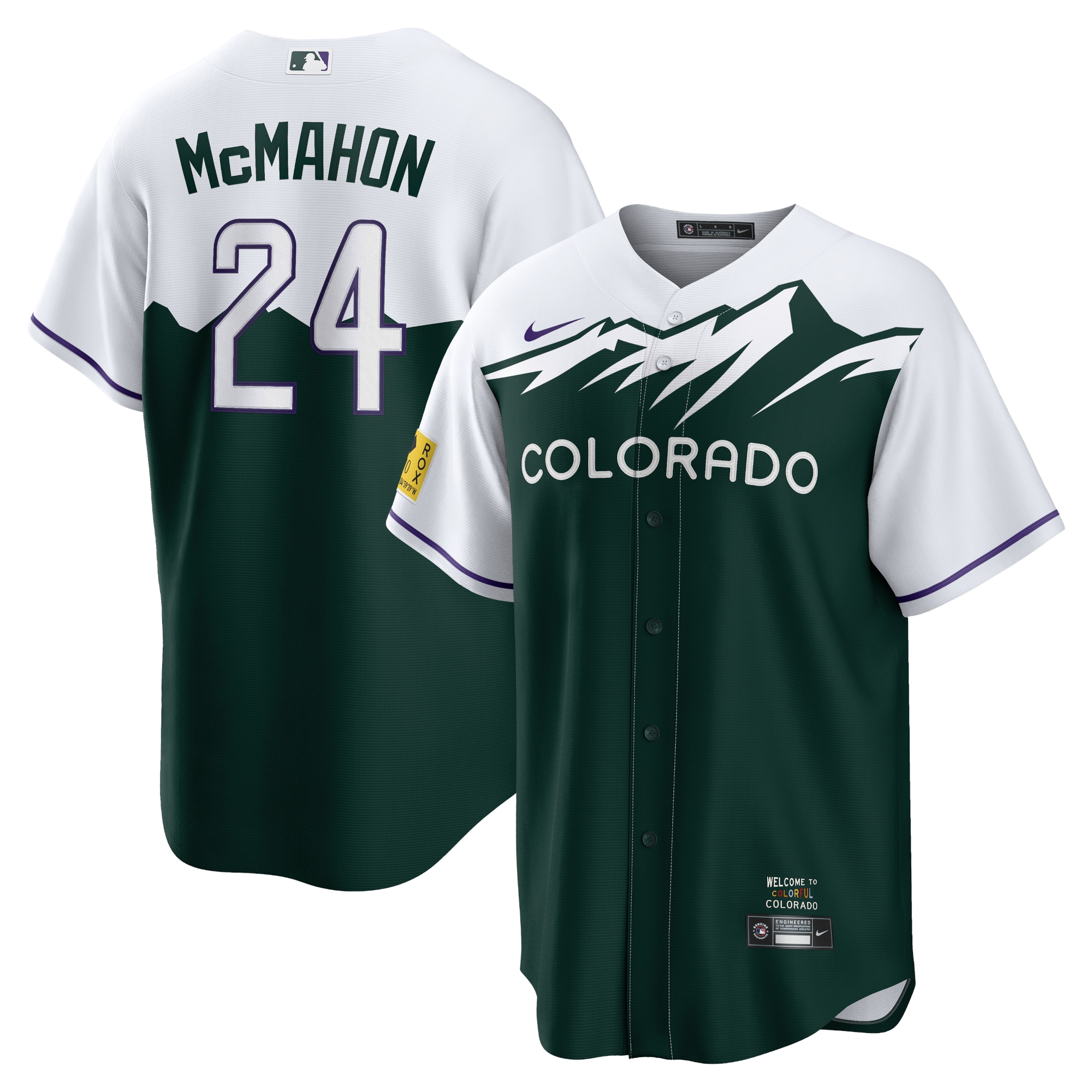 Ryan McMahon Colorado Rockies City Connect Replica Player Jersey – White/Forest Green