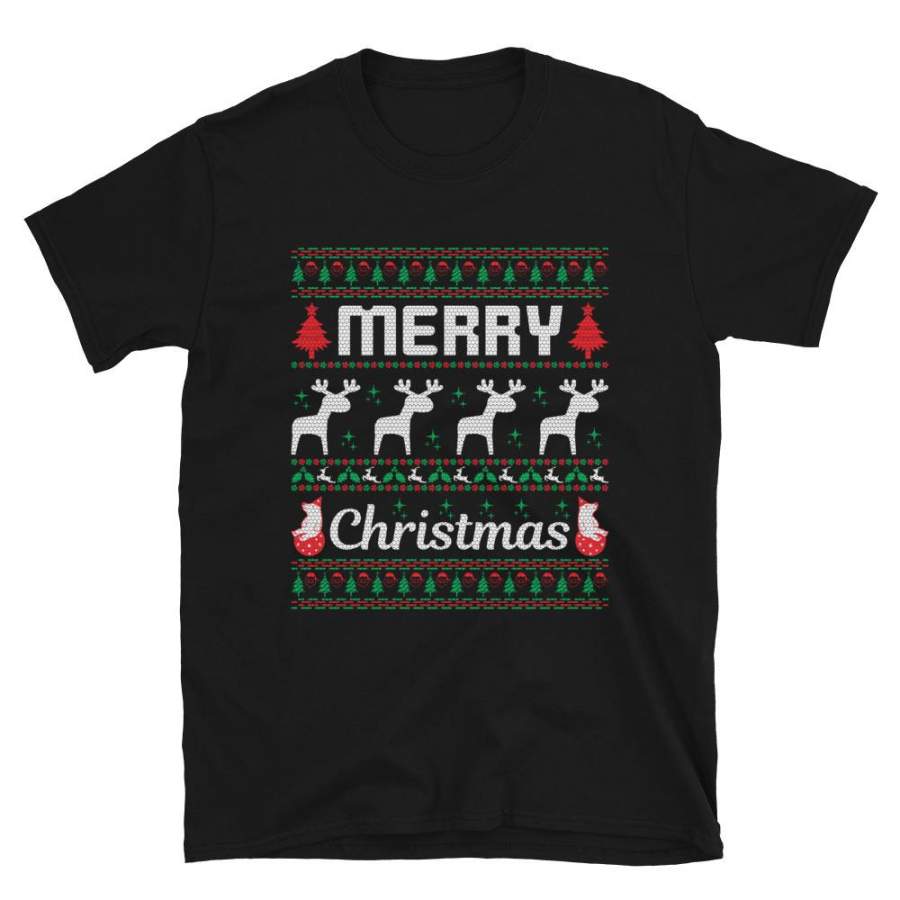 Merry Christmas Holiday Designs Ugly Christmas Sweater Party Short-Sleeve Unisex T-Shirt