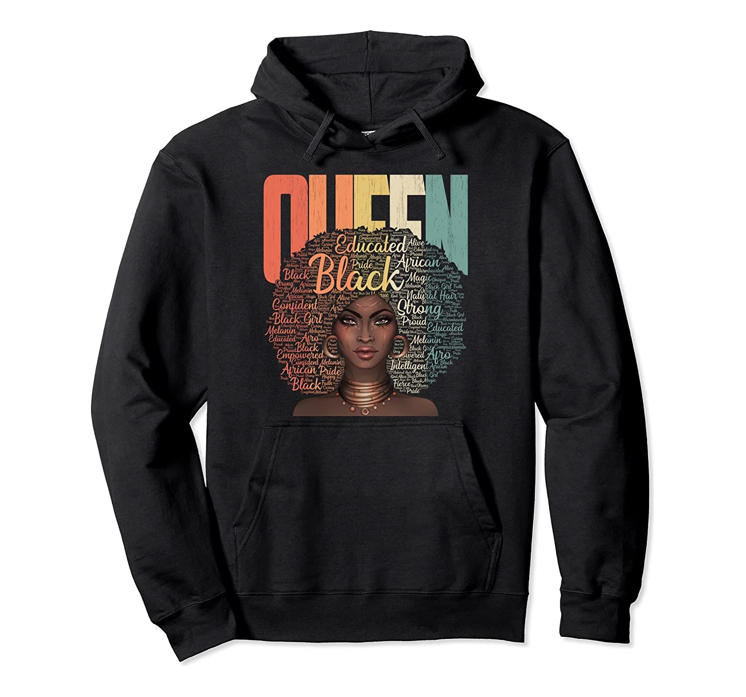 African American Queen Vintage Educated Strong Black Woman Pullover Hoodie, T-Shirt, Sweatshirt