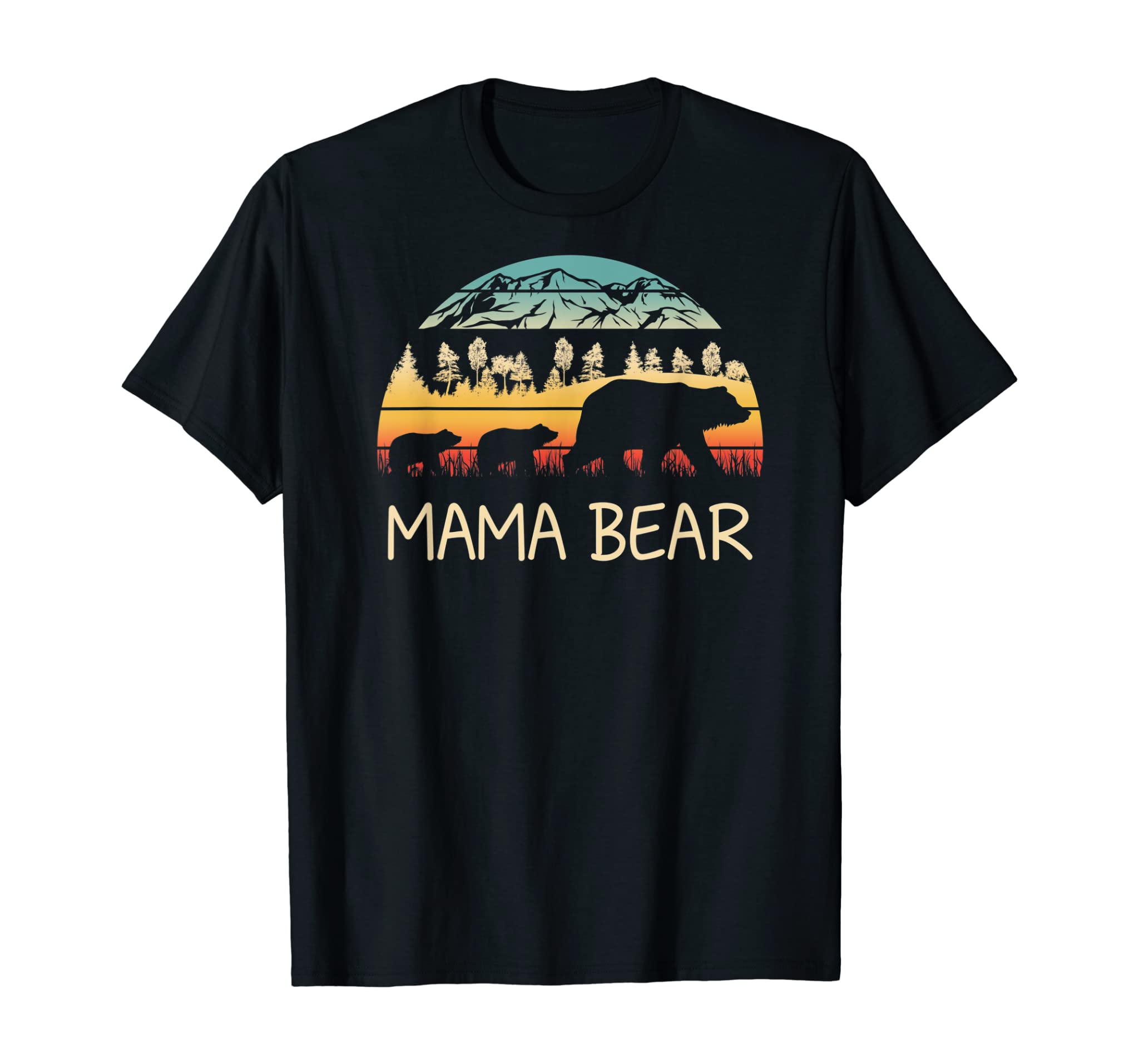 Mama Bear with 2 Cubs Shirt Retro Mountains Mother’s Day