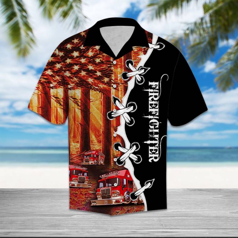 Firefighter Flag Forest Hawaii Shirt Ha41105