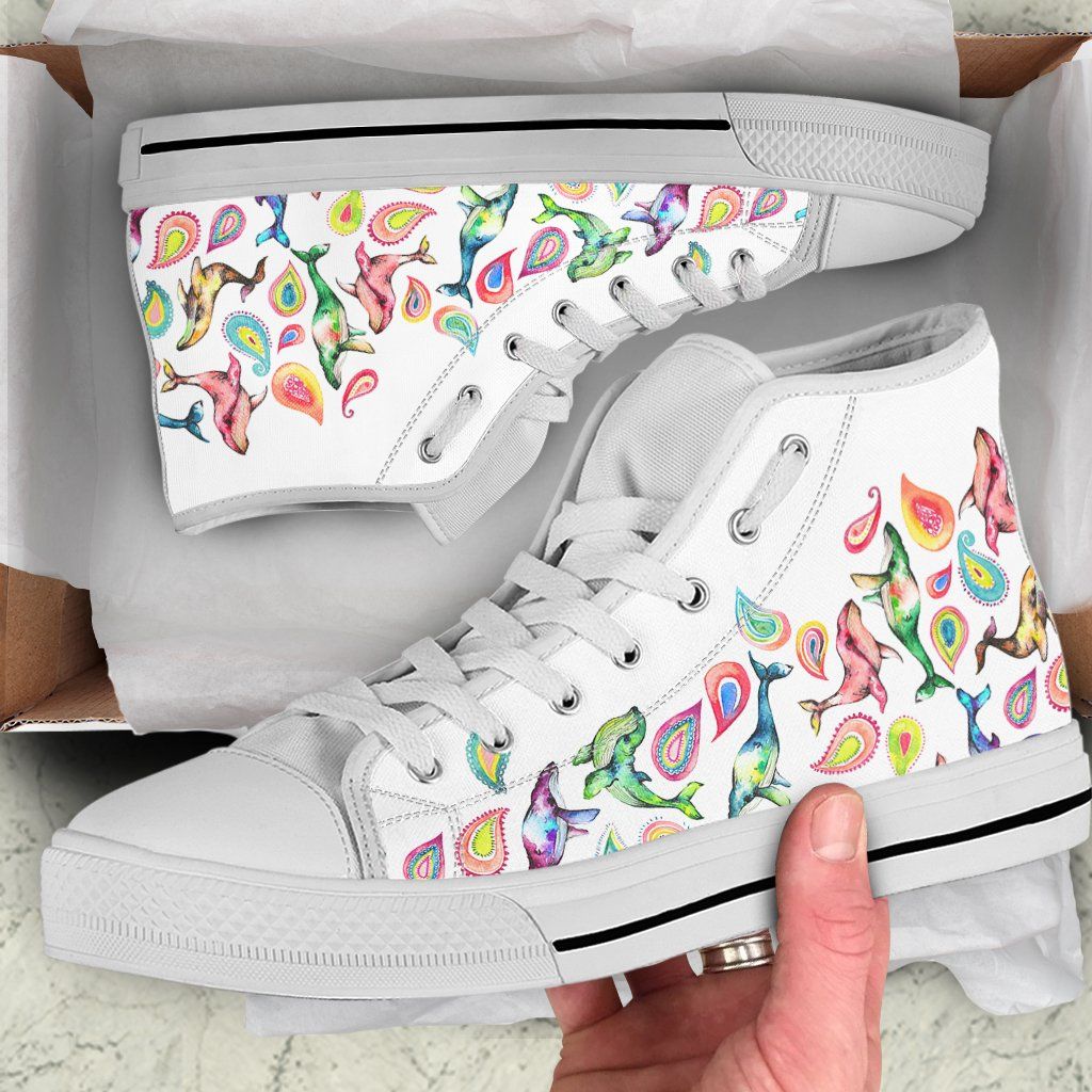 Paisley Whales High Top Shoes