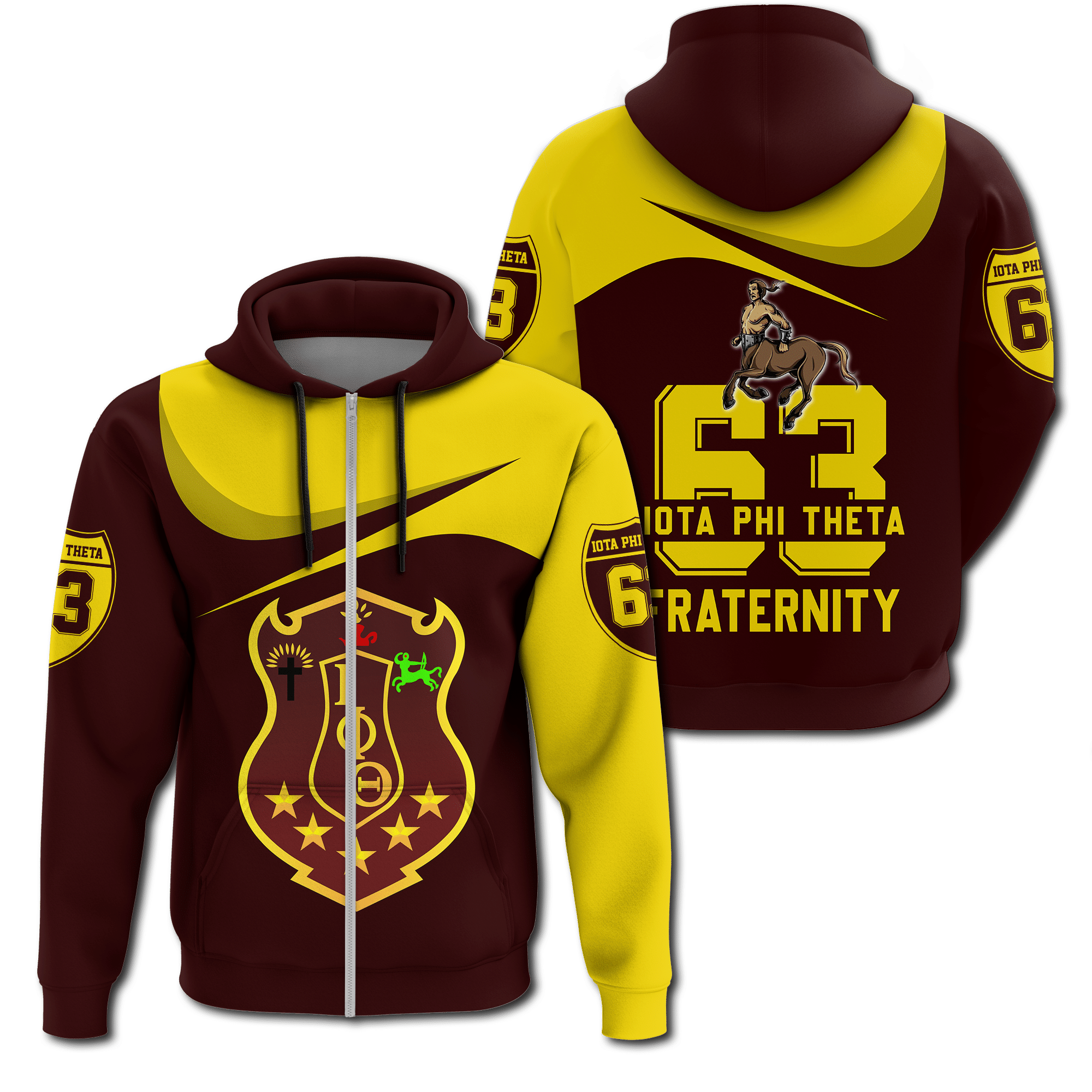 Fraternity Hoodie – Iota Phi Theta Curve Style Zip Hoodie