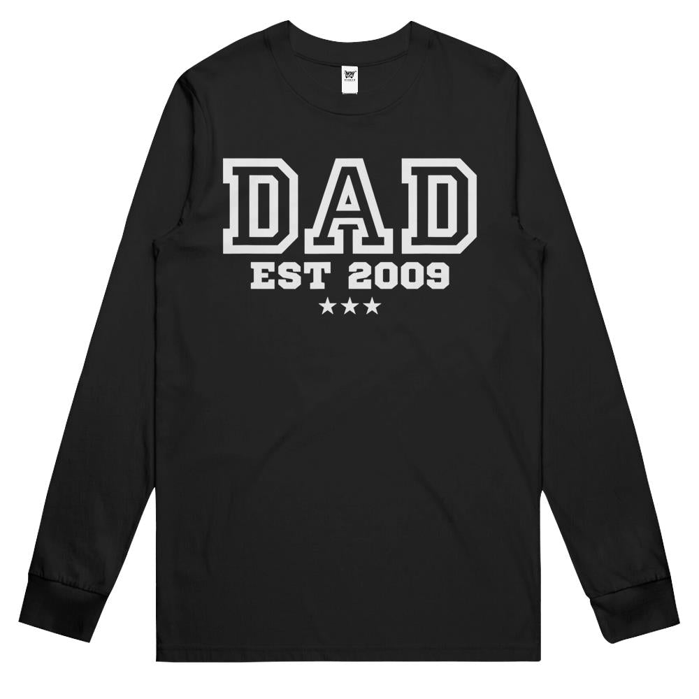 Mens Dad Established 2009 Father’S Day Gift Long Sleeve T Shirts