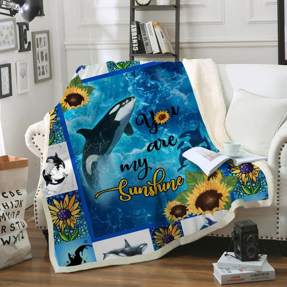 You Are My Sunshine Whale Fleece Blanket