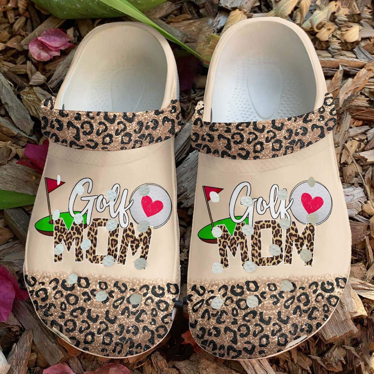 Golf Personalized Clog, Custom Name, Text Golf Mom Cheetah, Fashion Style For Women, Men, Kid, Print 3D