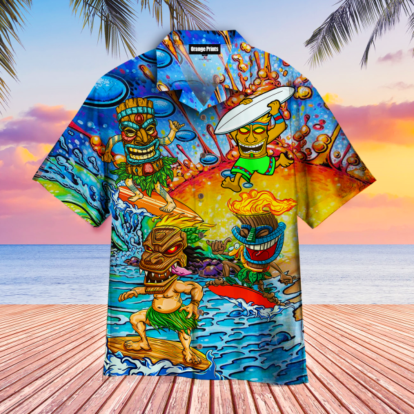 Tiki Hawaiian Surfing Shirt For Men Women Ha7700