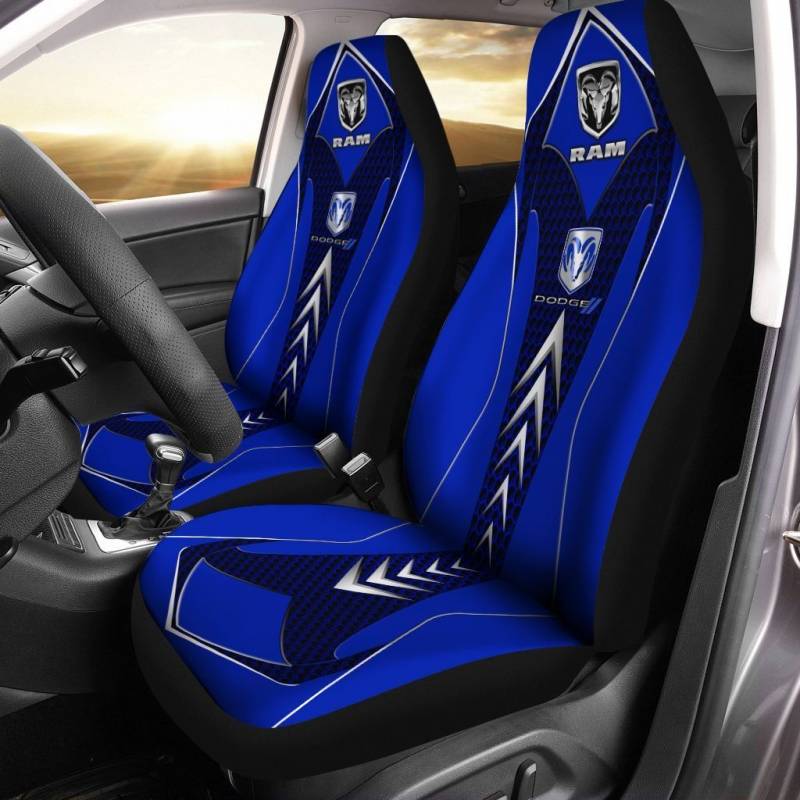 Dodge RAM NTA Car Seat Cover (Set of 2) Ver 1 (Blue)