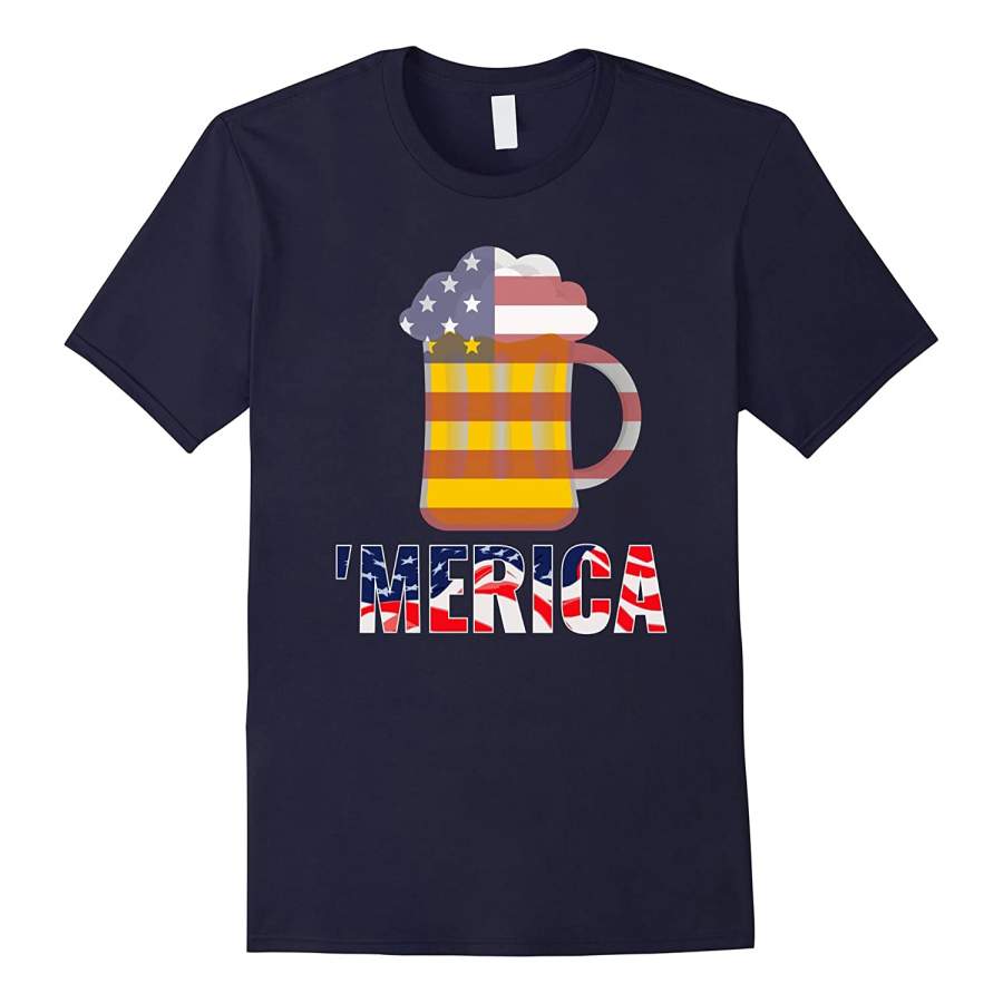 4th of July Drinking Shirt – Flag Beer ‘Merica