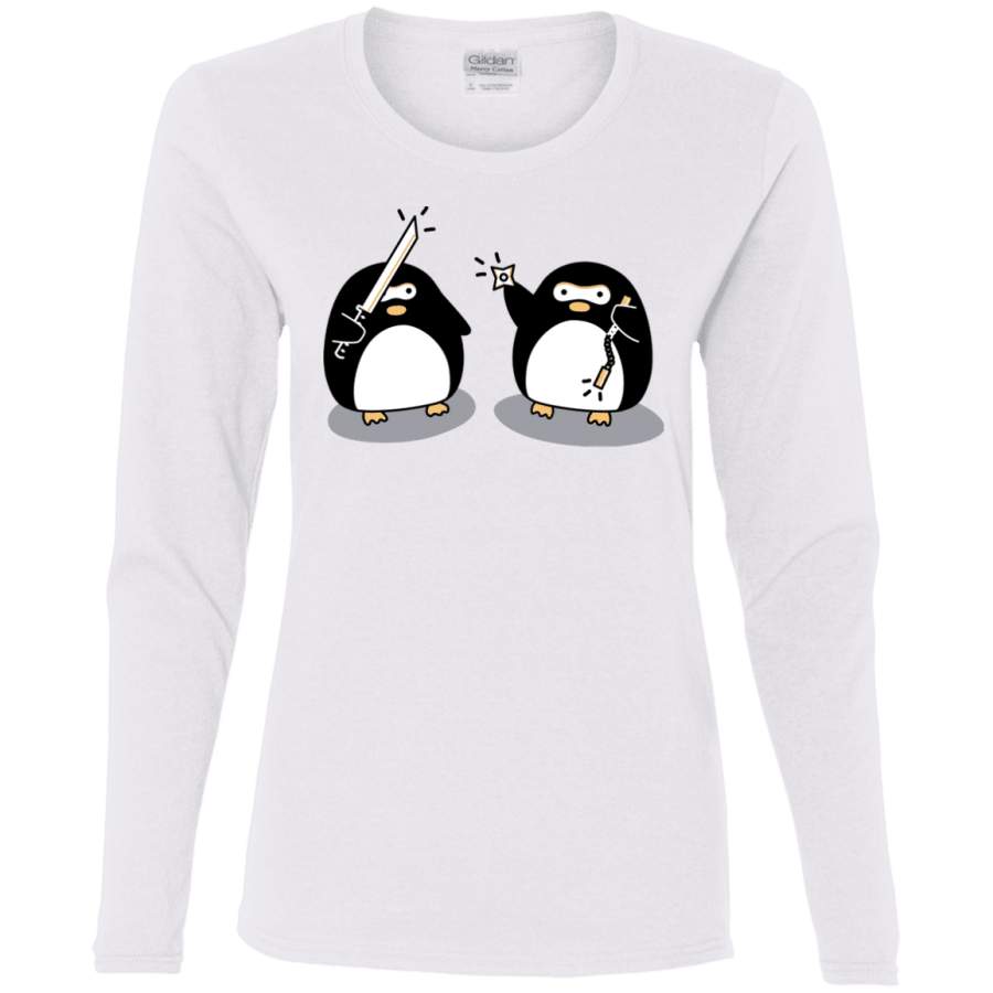 Cute Ninja Penguins Women’s Long Sleeve T-Shirt