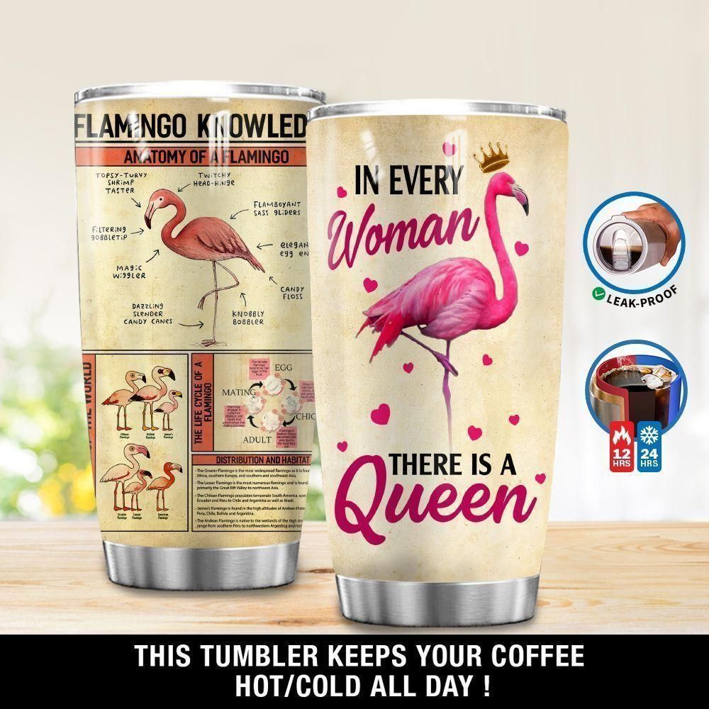 Blueztumbler Flamingo Knowledge In Every Woman Stainless Steel  Cup