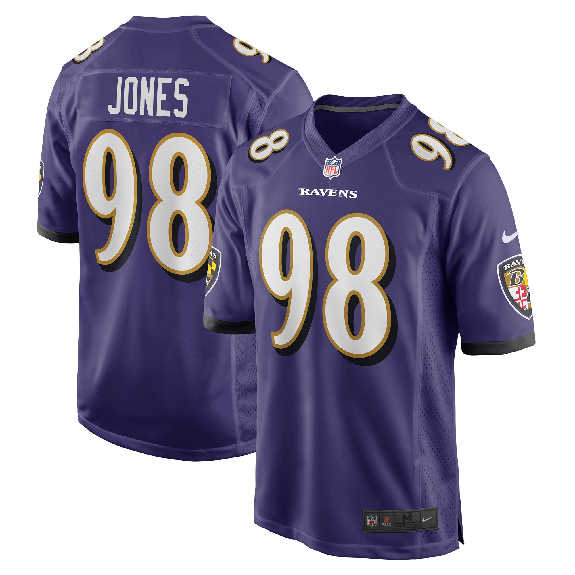 Travis Jones Baltimore Ravens Player Game Jersey – Purple NFL