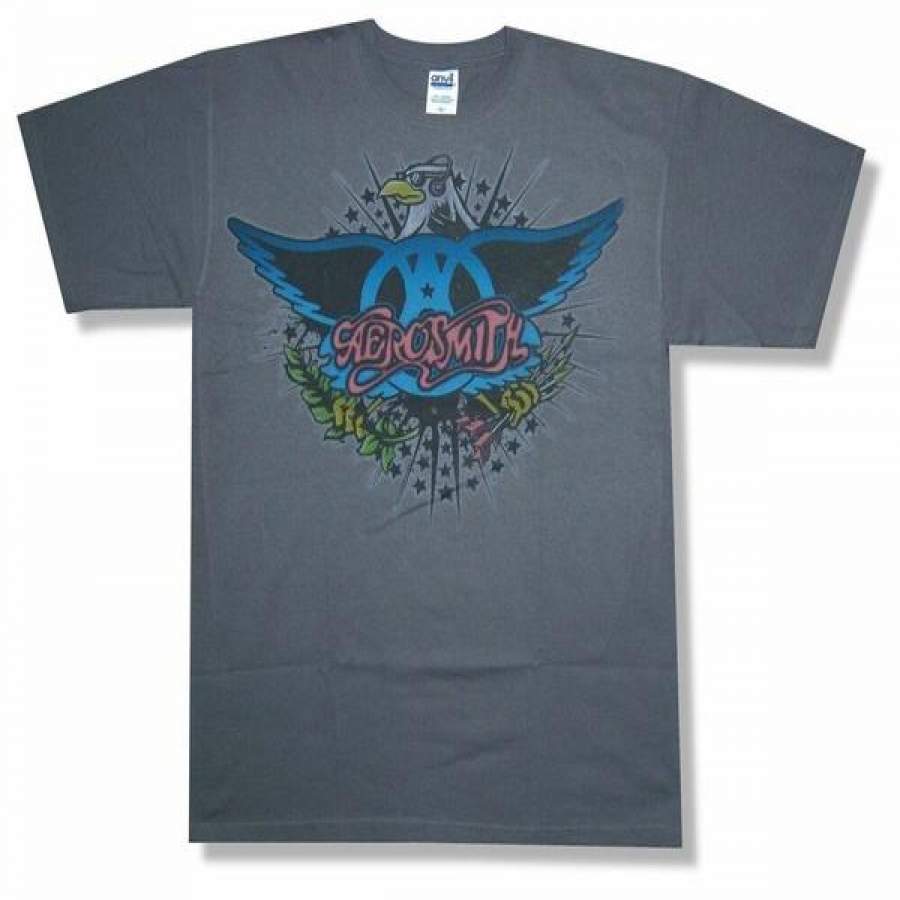 Aerosmith Rockin’ Eagle Charcoal T Shirt Adult Band Music