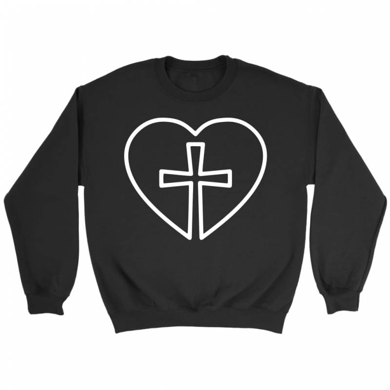 Cross and heart sweatshirt | christian sweatshirt