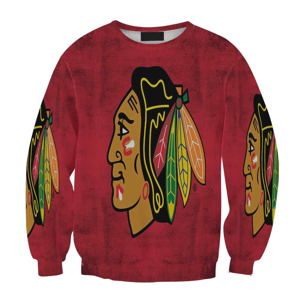 Chicago Blackhawks Emblem Texture12 Gift For Fan 3D Full Printing Sweatshirt