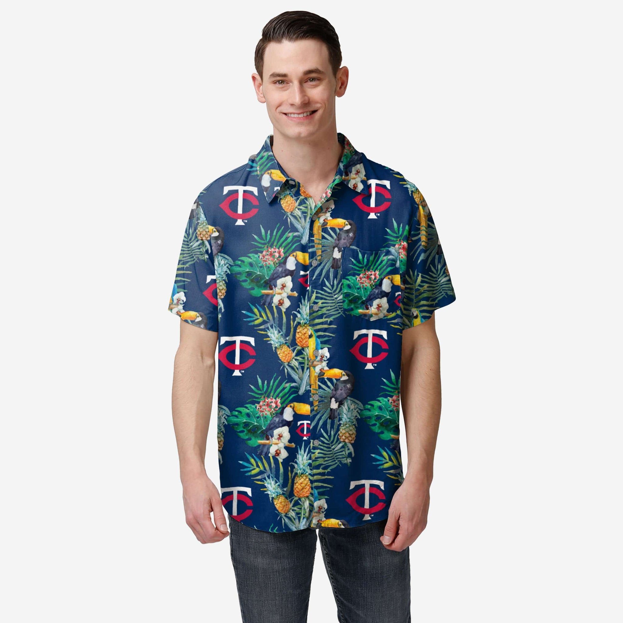 Minnesota Twins Floral Button Up Hawaii Shirt Ha79833