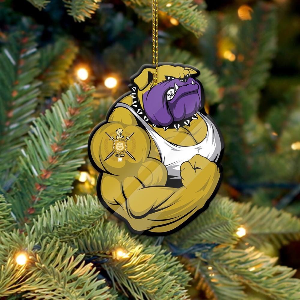 Wonderprint Ornament – Muscle Bulldog Omega Psi Phi Shape Acrylic Ornament Lt10