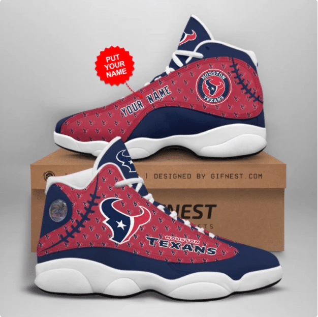 Personalized Houston Texans Dark Blue Air Jordan 13 Printing Shoes Sneaker