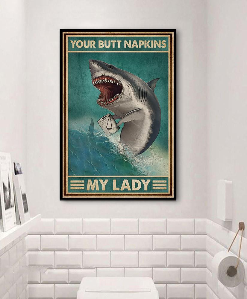 Shark Your Butt Napkins My Lady Matte Canvas