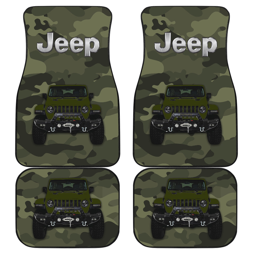 Green Jeep Camouflage Car Floor Mats Car Accessories