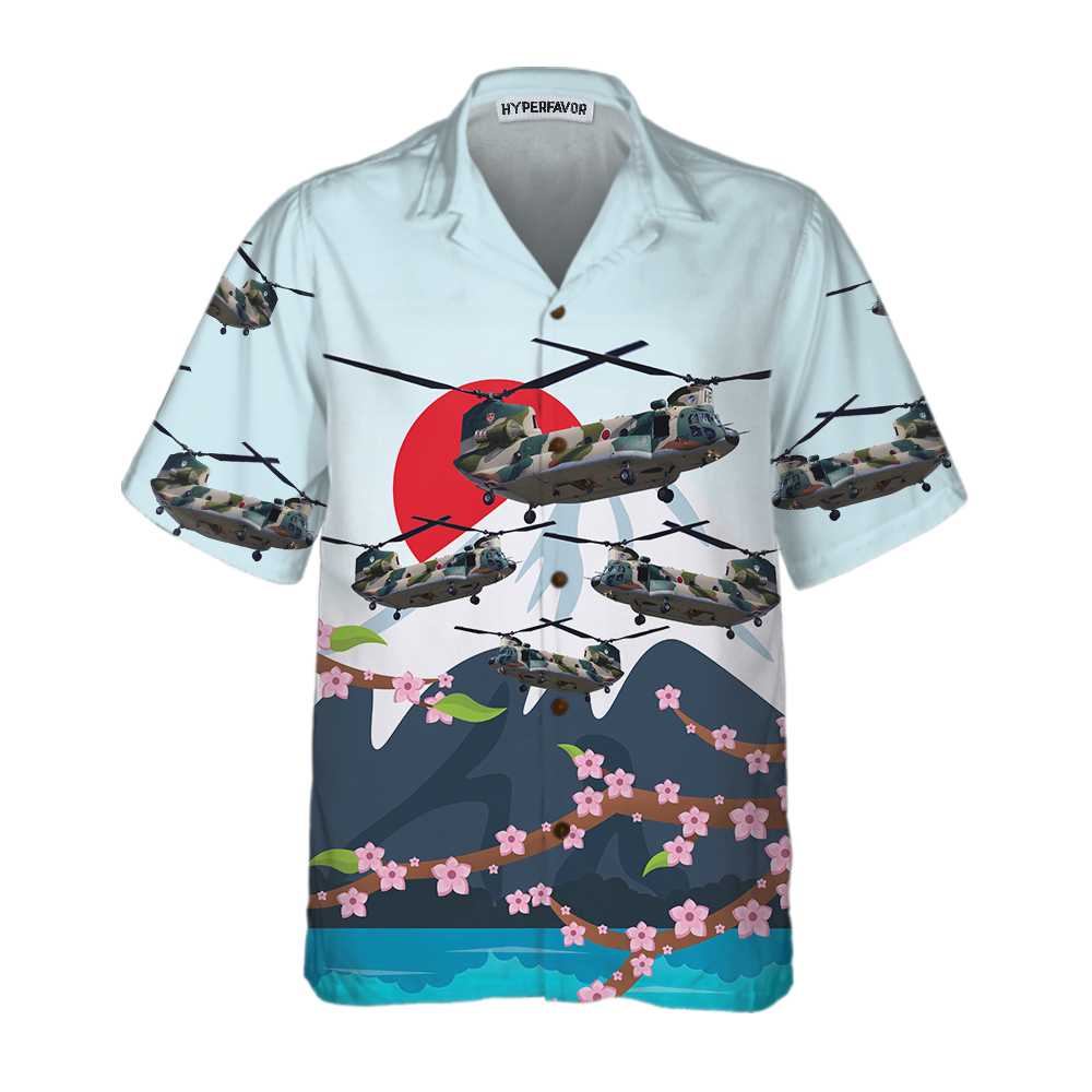 Kawasaki Chinook Helicopter Hawaii Japanese Shirt Men Ha106628