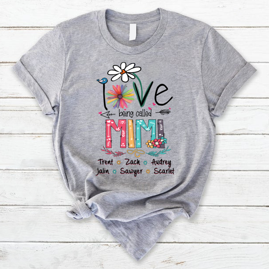 Love Being Called Mimi Grandkids Floral, Funny Mother’S Day Gift T-Shirt