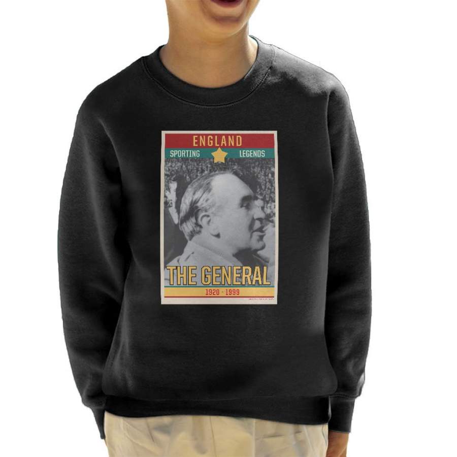 Sporting Legends Poster England Alf Ramsey The General 1966 World Cup Final Kid’s Sweatshirt