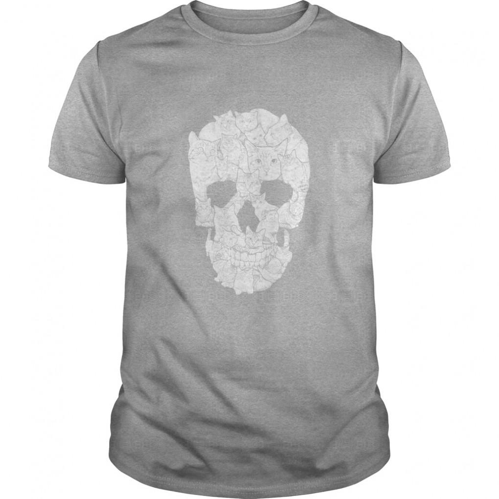 Sketchy Cat Skull Tshirt Pets  Anime  Animals Guys Tee 741848536