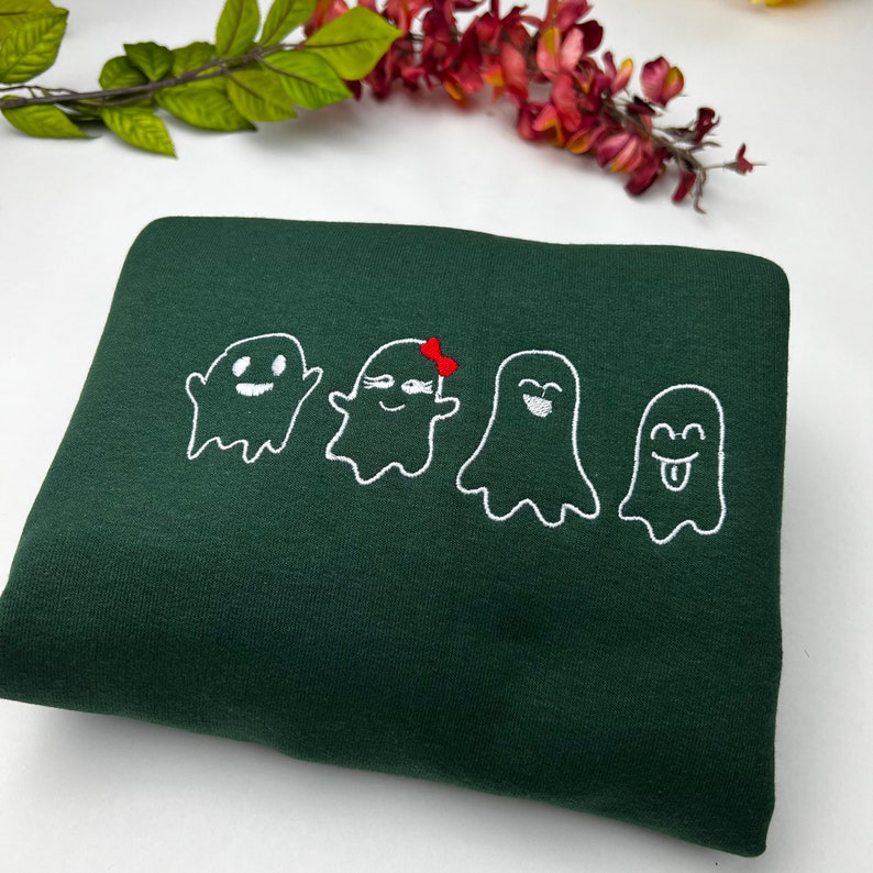 Ghost Halloween Embroidered Sweatshirt 2D Crewneck Sweatshirt All Over Print Sweatshirt For Women Sweatshirt For Men Sws3973