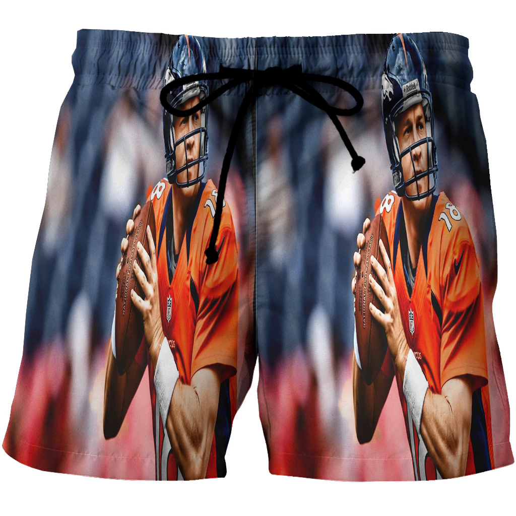 Denver Broncos 18 Peyton Manning V49 3D All Over Print Summer Beach Hawaiian Short