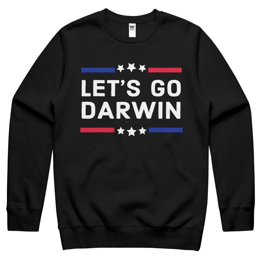 Lets Go Darwin Funny Sarcastic Women Men Let’S Go Darwin Crewneck Sweatshirt