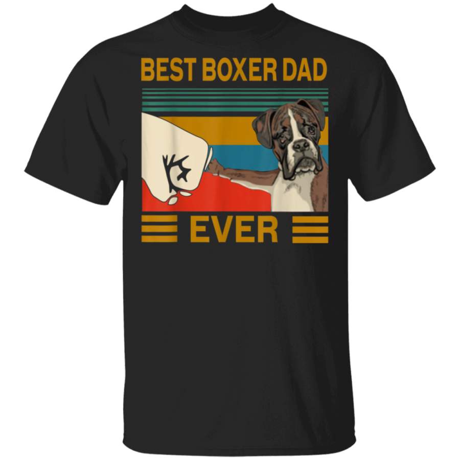 Vintage Best Dog Boxer Dad Ever Bump Fit Gift TShirt