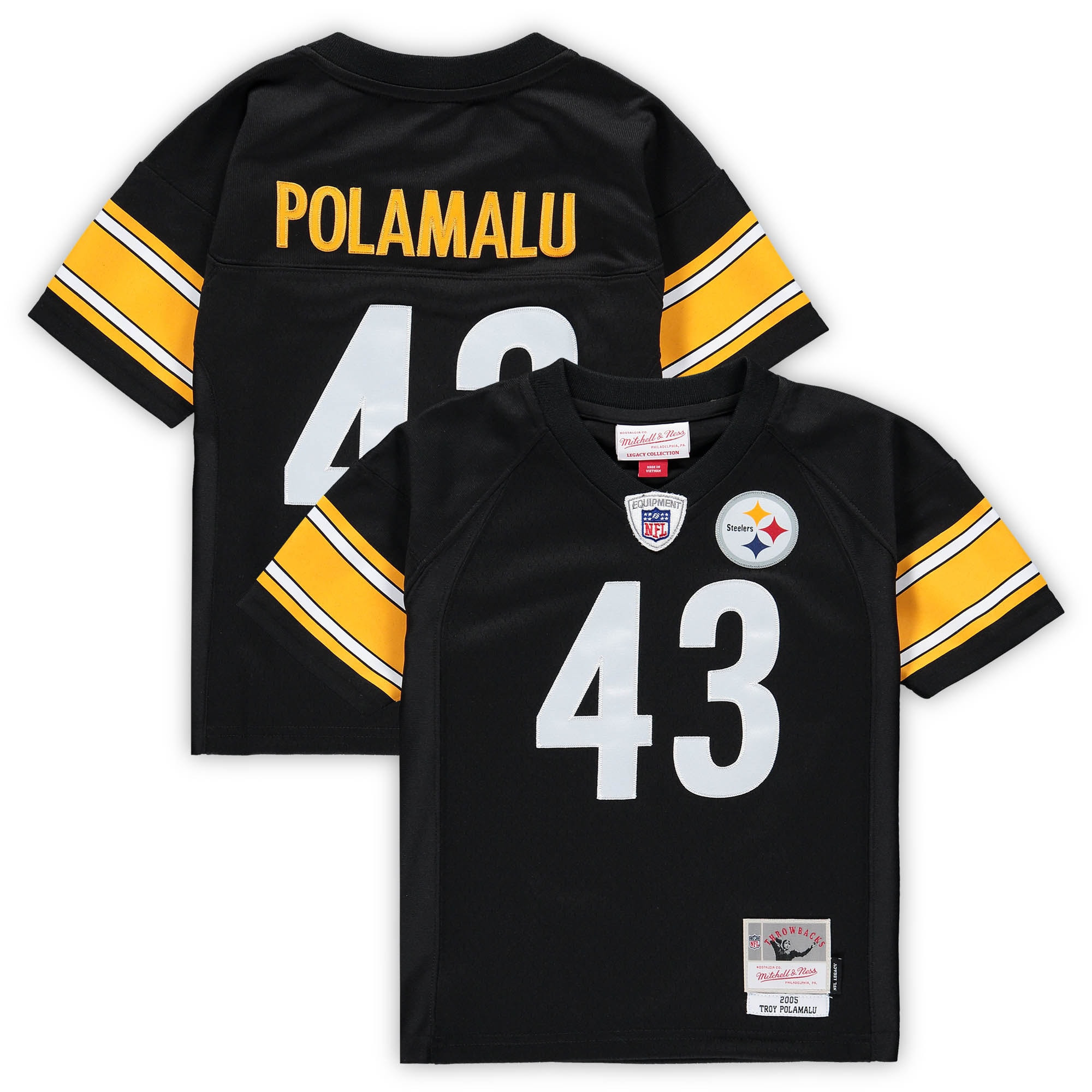 Troy Polamalu Pittsburgh Steelers Mitchell & Ness Infant 2005 Retired Legacy Jersey – Black NFL