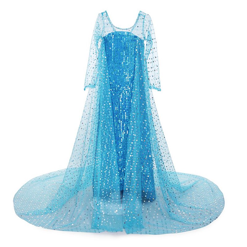 YOFEEL Girls Princess Blue Elsa Sequined Deluxe Cosplay Costume Fancy Party Dress Role-play Carnival Kids Clothing alx