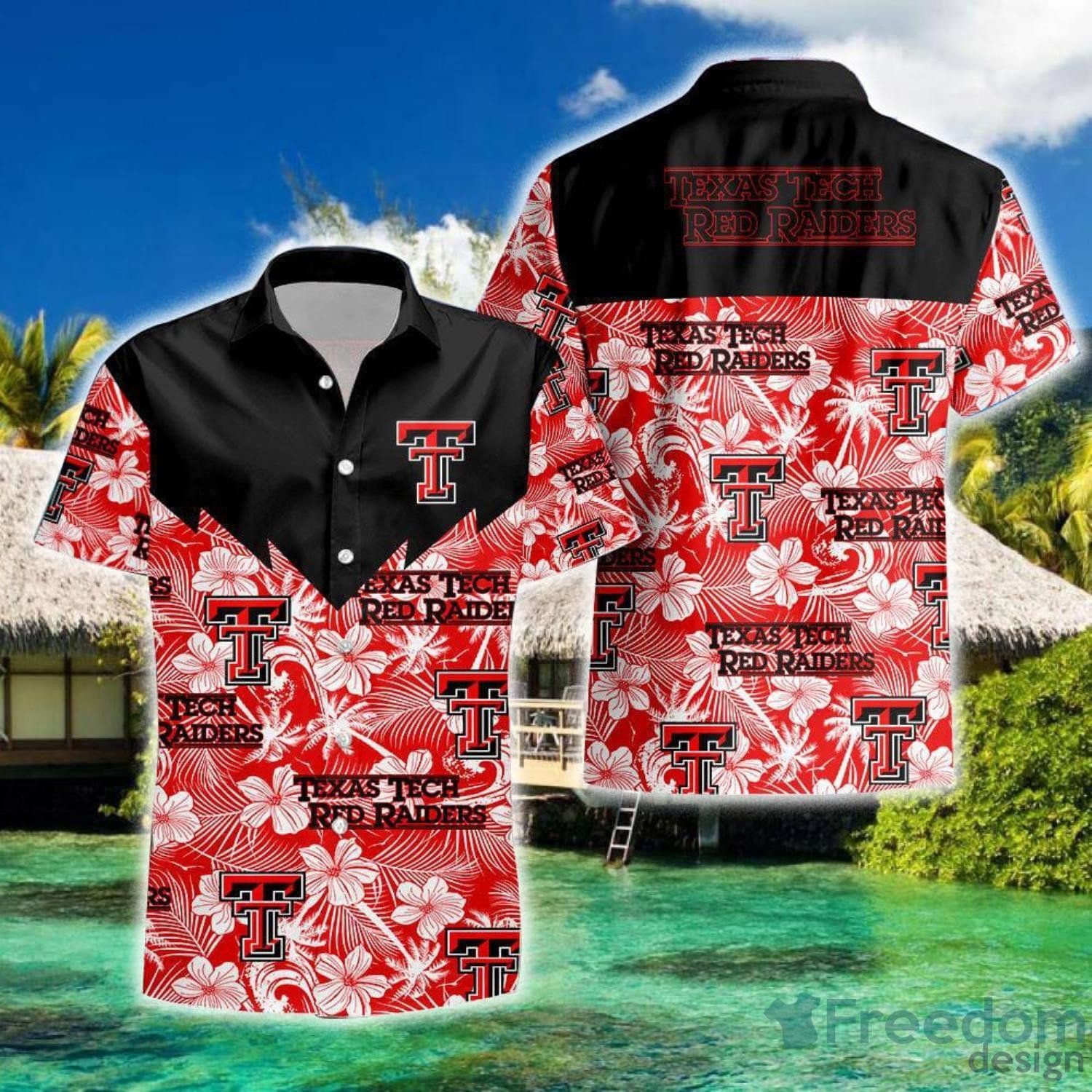 NCCA Texas Tech Red Raiders Tropical Seamless Trendy Hawaiian Shirt Aloha Shirt